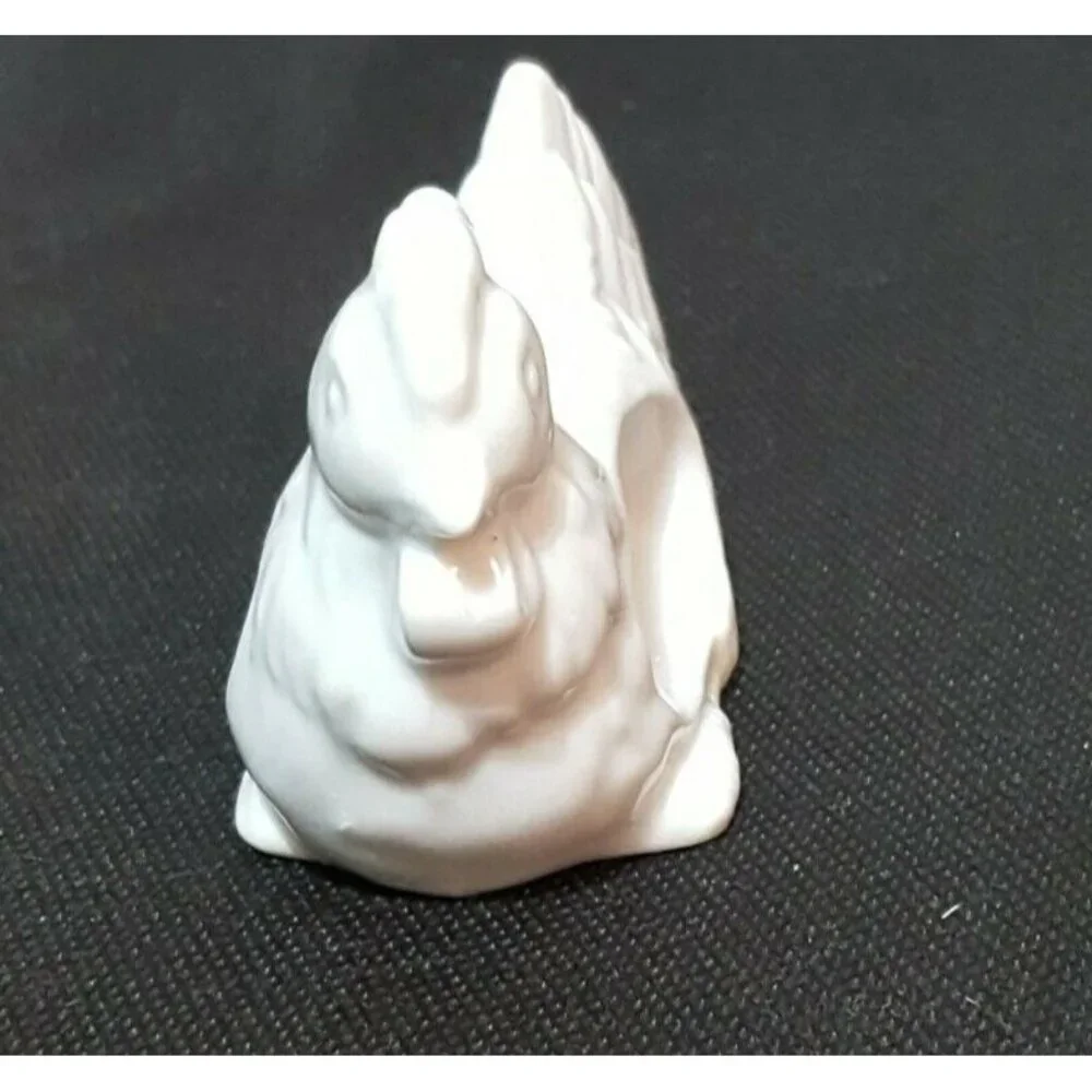 Vintage White‎ Chicken HEN Porcelain Napkin Rings Set of  5
